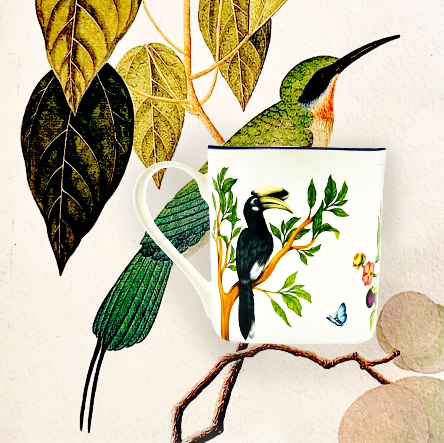 Singapore blue bird mug