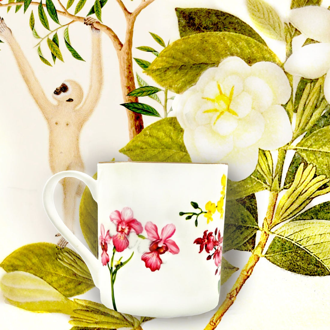 Singapore white orchid mug