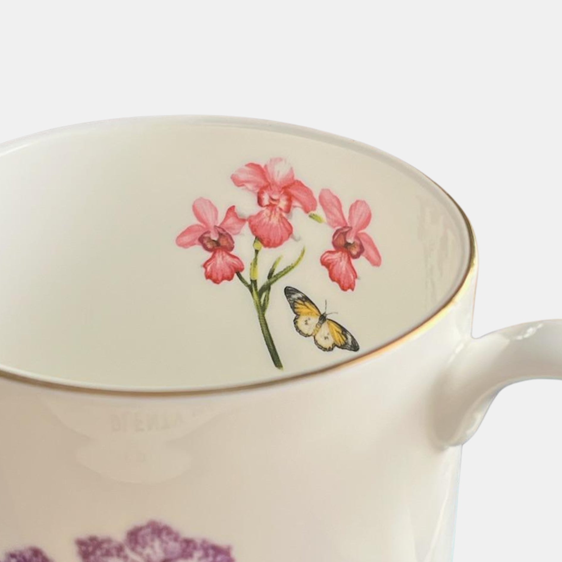 Singapore pink orchid mug
