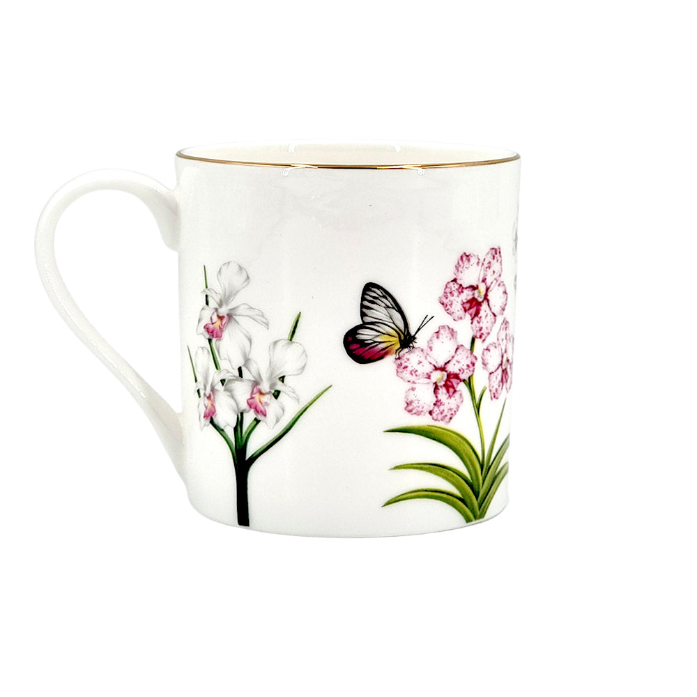 Singapore pink orchid mug