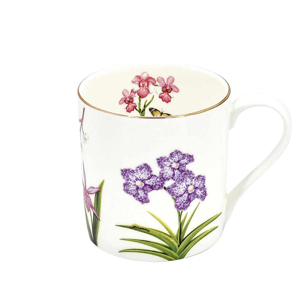 Singapore pink orchid mug