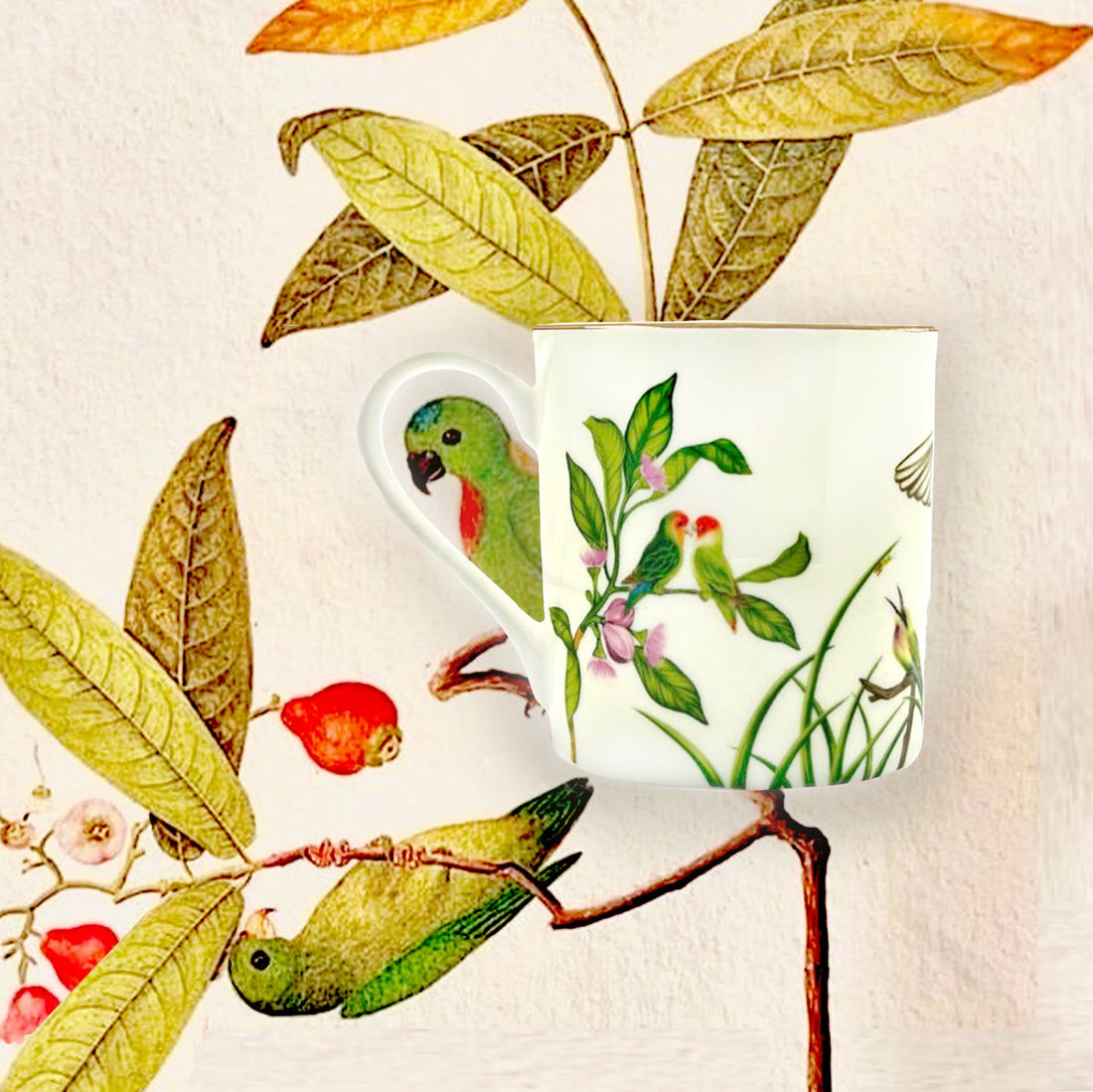 Singapore gold bird mug