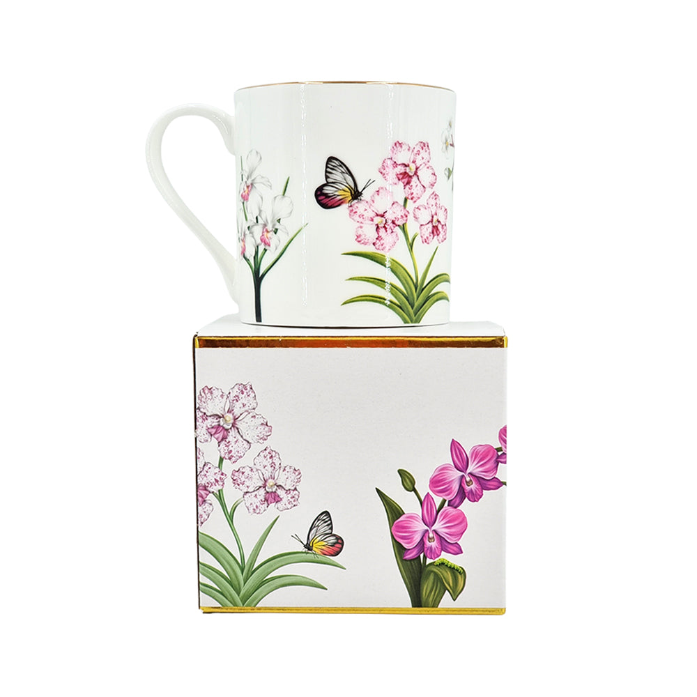 Singapore pink orchid mug